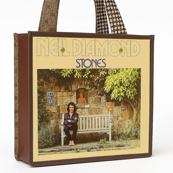 Neil Diamond Album Cover Tote Bag Faux Leather Upcycled Record Purse Retro Festi - Picture 3 of 17